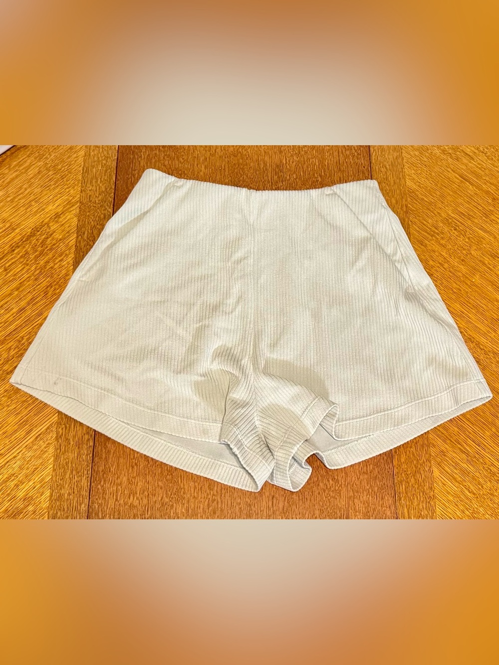 LuluLemon Ribbed Cream Athletic Shorts with Elastic Waistband